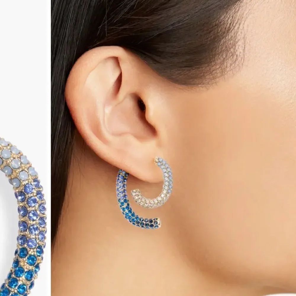 DeMarson Water Pavé Luna Convertible Earrings